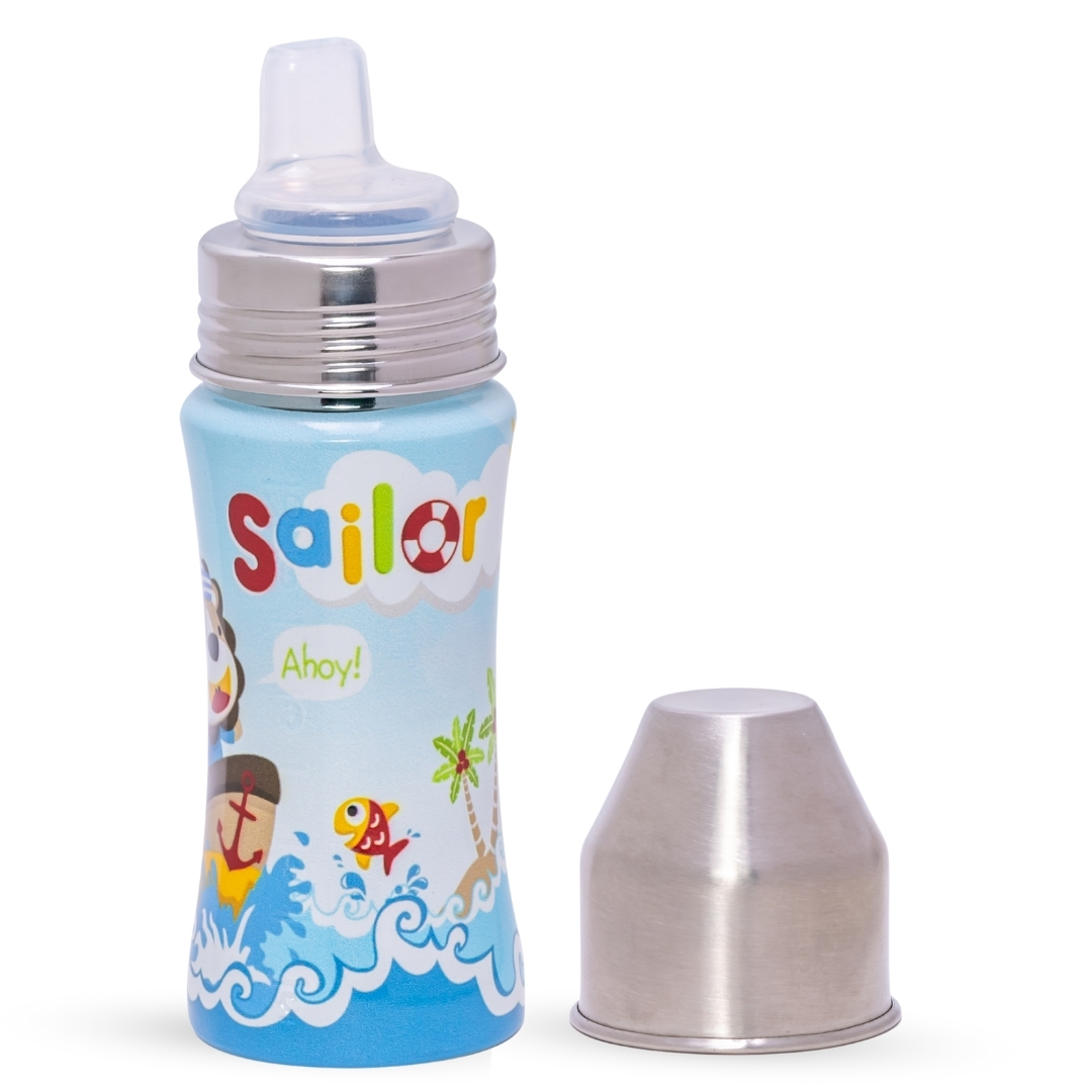 Adore BETA Premium Printed Stainless Steel Soft Spout Sipper with Hood- Sailor 250ml