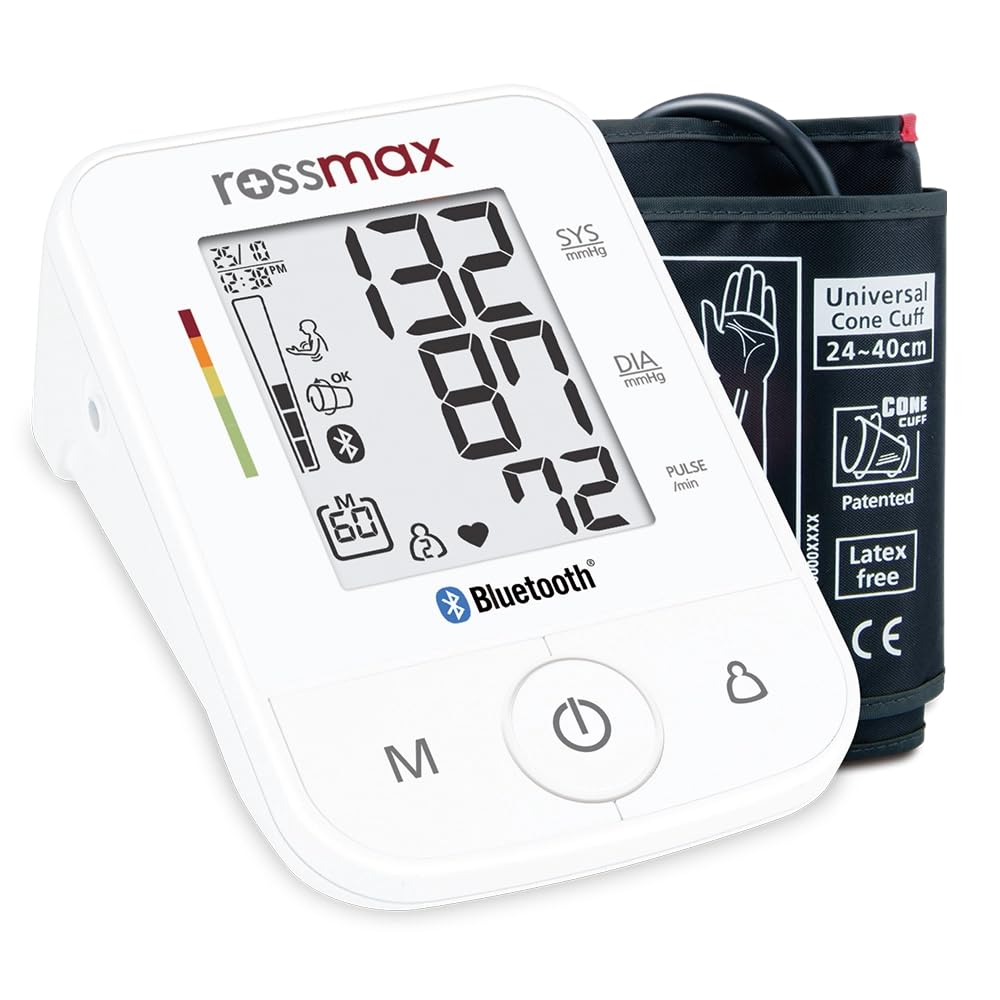 Rossmax X3 Automatic Blood Pressure Monitor with Real fuzzy Technology| Bluetooth Connectivity| Adapter Socket| Hypertension risk Indication| Most accurate BP checking instruments